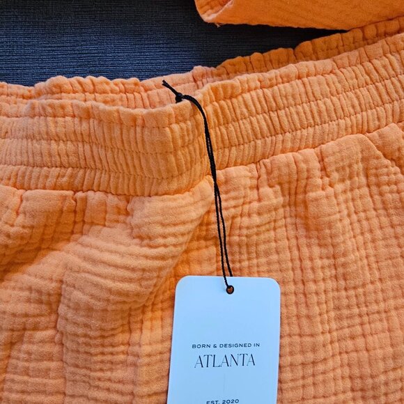 S'edge Rowan Top Shirt & Leslie Skorts 2 Piece Women's Orange Button Front set L - Picture 5 of 14